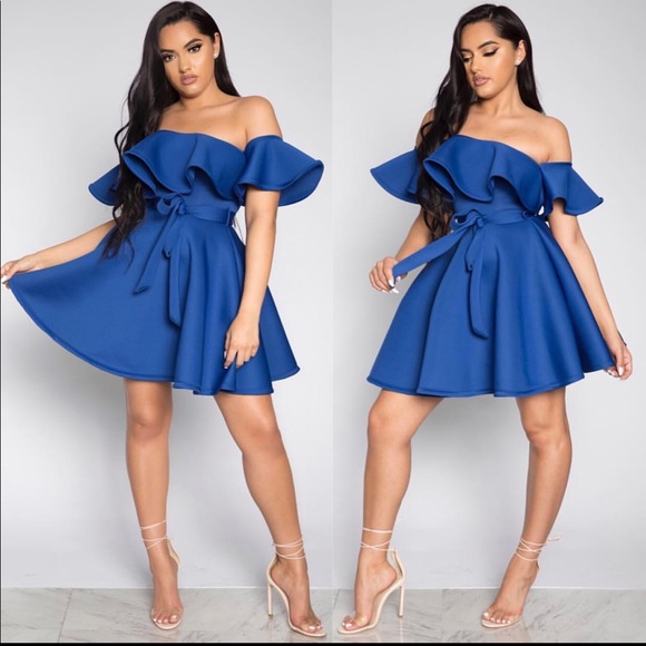 Blue ruffle intertwine collection dress - Picture 1 of 2